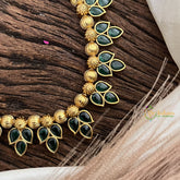 Unique Gold Alike Green AD Stone Nechpiece-Leaf-G14500